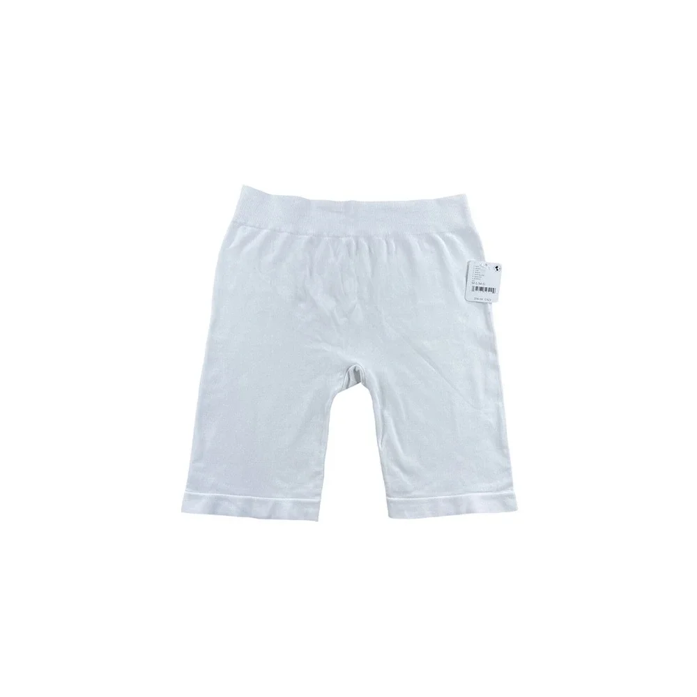 Free People Intimately FP White Ribbed Seamless Biker Shorts OB991029 M/L NWT